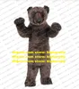 Plush Grizzly Bear Silvertip Grizzlies Mascot Costume Adult Cartoon Character Outfit Fancy High-End Sports Events ZZ7731