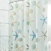 Rideaux de douche 3d plage paysage mer océan méditerranéen salle de bain rideau tissu imperméable décoration bain