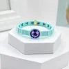 Strand Fashion Crystal Women's Emalj Armband Elastic Cord Elegant High-End Cuff Charm Watch Decoration Jewelry Gift With Box