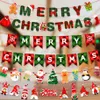 Frohe Weihnachten Papier Banner Flaggen Girlande Weihnachtsdekorationen für Zuhause Santa Ornament Hängende Flagge 2022 Navidad Neujahr Party Supplies