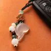 Keychains Little Fish Charms Keychain Natural Chalcedony Car Pendant Key Ring Holder For Women Bag Male Female Ornaments