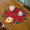 Masa paspasları 3 boyutlu Avrupa pamuk Noel çiçek koşucusu dantel işlemeli kapak bezi havlu mutfak masa örtüsü partisi doğum günü dekor