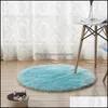 Tapetes de tapetes imitação de lã de lã para salas de estar de púrpura tapete de peles redondo tapetes de decoração de casamento entrega de gato em casa têxteis de jardim dhd3i