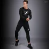 Herrspår 3 datorer/Set Men's Tracksuit Gym Fitness Compression Sports Sport Kläder som kör jogging Sport Wear Training Workout
