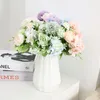 Fleurs d￩coratives Silk Hortensia Peony P￩onies artificielles Fleur Bouquet de mari￩e Bouquets de mariage Decoration Decoration Decor Home Decor Blue Fake