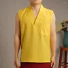 Ethnic Clothing Lama Monk Clothes Summer Short Sleeve Tibetan Men's Vest Breathable Buddha Missionary Dongbo