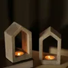 Candles Concrete geometric house candlestick silicone mold cement candle holder plaster hand made 221108