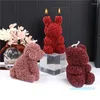 Craft Tools 3d Rose Bear Candle Siliconen Mold Handgemaakte geometrische gips -diy -vormige cake chocoladeschimmels geschenken