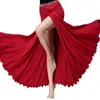Desgaste de la etapa Faldas Traje de danza del vientre Falda larga Rendimiento Mujeres sexy Ropa de danza del vientre Oriental 4 colores