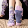 Socks Hosiery 3 Pair Korean Style Women Socks Cotton Harajuku Ladies Winter Socks Set Kawaii Flower Print Fashion Streetwear Cute High Quality T221102