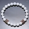 Strand Mcllroy Amitié Élastique Corde CZ Charme Bracelet Rayé Noir Blanc Pierre Naturelle Perles Bracelets Pour Femmes Hommes Vinking Cadeau