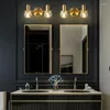 壁のランプモダンノルディッククリスタルミラーSCONCEゴールドラグジュアリーシンプルなベッドルームバスルームキャビネットランプメタルドレッサー照明器具