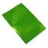 Sacs de stockage 1000pcs / lot vert brillant ouvert haut sac de papier d'aluminium chaleur joint sous vide déchirure encoche étanche snack bonbons haricots emballage pochettes