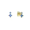 Boucles d'oreilles créoles en argent sterling 925 or vermeil coloré bleu blanc pierre multi piercing femmes bijoux géométrique cz boucle d'oreille délicate