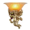 Lampes murales Nordic LED Angel Lampe Cristal Miroir Lumière Enfants Luminaires Résine Bébé Vintage Applique Chambre Couloir Lumières