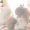 2550 Cm Unicorn Doll Cute Fat Animal Filled Unicorn Cuddle Soft Cushion Baby ldren Toys For Girl Birthday Gift Gifts J220729