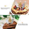 Décorations de Noël 5 piques à gâteau d'hiver cueillette de fruits décoration de fête Cupcake hauts de forme de vacances
