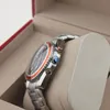 Fashion heren horloges volledig automatisch mechanisch multifunctioneel lichtgevende roestvrijstalen herenhorloge met oranje tape