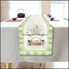 Table Runner Easter Gnome Table Runner Cotton Linen Happy Gnomes Rabbit Bunny Colorf Eggs Nonslip Rec Drop Delivery Home Garden Text Dhxl5