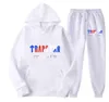 Tracksuit Trapstar 브랜드 인쇄 스포츠웨어 남성용 T 셔츠 15 색 따뜻한 두 조각 세트 느슨한 까마귀 스웨트 셔츠 바지 조깅 2023 모션 전류