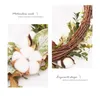 Decorative Flowers Simulation Easter Decoration Leaf Wreath Door Pendant Cotton Home Decor Floral Foam For Artificial