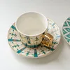 أكواب Ahdiha Europe Noble Bone China Coffee Cuck Saucer Saust