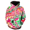 Men's Hoodies Colourful Mens Sweatshirts Hooded Cool 3D Hoody Tops Plus Size