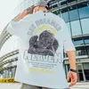 Mäns T-skjortor Europeiska och amerikanska gatubokstäver kortärmad t-shirt manlig stor storlek tidvattenmärke trend fett casual skjorta lös