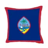괌 깃발 Throwpillow Cover 40x40cm 폴리 에스테르 개인화 된 사각형 새틴 쿠션 베개 소파 장식을위한 보이지 않는 지퍼가 있습니다.