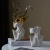 Vasi Modern Art Abstract Side Face Head Ceramica Fiori secchi Decorazione della tavola Soggiorno Ufficio Home Decor 221108