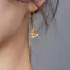 dangle earrings日本の韓国のファッション蝶のための女の子ギフトジュエリーゴールドカラーステンレス鋼のスレッド
