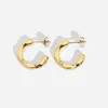 Hoop Earrings Waterproof Stainless Steel Stylish Small Twisted For Women Girls Gold Plated Mini Wave Stud Jewelry Gift