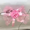 Decorative Flowers 2pcs Wedding Car Accessory Rear Mirror Door Handle Decoration Front Roof Tail Simulation Flowe Decor