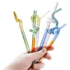 Stock Creative Eco Glass Drinking Straws Special Shaped High Temperature Resistant Milk Cocktail Fruit Juice Beverage Straw SS1108