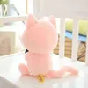 1 pc 28cm45cm Kawaii Smile Tie Cuddle Soft Cartoon Animal Pink Cat Gevulde Doll Baby Begeleidende speelgoed meisjes Kids Geschenken J220729