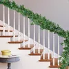 Flores decorativas de eucalipto artificial videiras videiras rattan folhas verdes guirlanda pendurada planta falsa para elaborar festas decoração de casa de natal