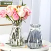 Vases Creative vase transparent couleur européenne maison verre riche bambou fleur séchée vert aneth hydroponique 221108