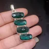 Pendanthalsband GemstoneFactory Jewelry Big Promotion 925 Silver Gushing Fashion Green Topaz Women Dams Gifts Necklace 1066