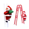 Kerstdecoraties Musical Santa Climbing Ladder Tabletop ornament voor raamjaar festival decor gunst