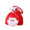 Sacs de soirée Sac fourre-tout de poche de cordon de Noël Sac mignon poupée forme bonbons cadeau année stockage décoration flanelle