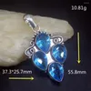 Pendant Necklaces Gemstonefactory Jewelry Big Promotion 925 Silver Amazing Teardrop Blue Topaz Women Ladies Gifts Necklace 0831