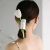 Coiffes 2022 coréen bandeau mariage cheveux accessoires tulipe ruban ornements mariée chapeaux pour femme bijoux
