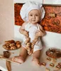 Berretti Cappelli BeanieSkull Caps 2pcsset Baby Chef Grembiule Cappello per bambini Costumi Cook Costume nato Pography Prop 221107