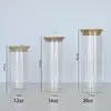ABD deposu 12oz 16oz 20oz tumbler kupalar açık süblimasyon çift duvar cam bardak parıltı bambu kapaklı bira meyve suyu gözlükleri kupa ss1111