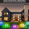Garden Lights Solar LED Light Outdoor RGB Color Changing Pathway Lawn Lamp för dekor landskapsbelysning