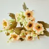 Dekorativa blommor japanska rosen konstgjorda DIY -mittstycken bröllop balkong cottagecore dekoration bord och rumstillbehör för hemmet