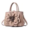 Bolsos de noche Casual PU Cuero Floral Bolso de hombro Soilid Color Square Mano Moda Vintage Gran Capacidad Crossbody BagEvening