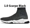 2023 Sock Shoes Shools Shools أحذية مسطحة الجري تدريب السرعة Beige Glitter Black Graffiti Lace Up Triple Black White Whitle Wody Sole Mens Womens Size 36-45