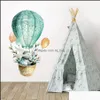 Wall Stickers Rabbit Wall Stickers Kids Room Easter Sticker Decoration Balloon Bunny Children Girl Nursery Decal Drop Delivery Home G Dhvxj