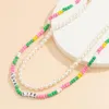 Choker Bohemian Multi Layer Seed Pärlor Halsband för kvinnliga bokstäver Pearl Beaded Boho Summer Beach Jewelry Collar